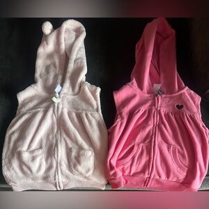 Pink and Cream Hooded Vests